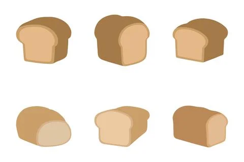 White Bread icon set. Food vector Stock Illustration