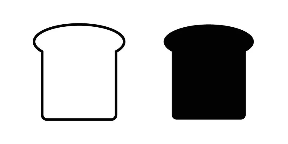White bread icon vector concepts, line and silhouette style イラスト素材