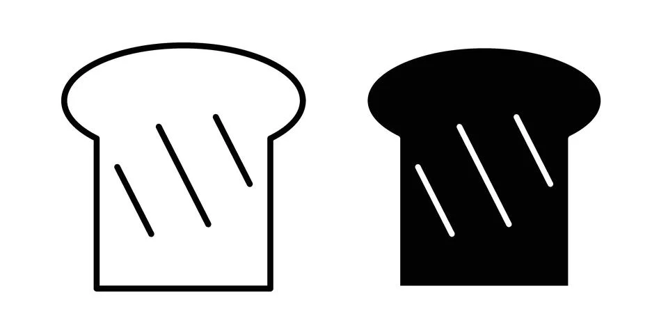 White bread icon vectors. Illustrations in black Stock Illustration