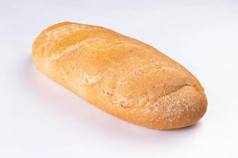 White bread. Isolated on white background. Stock Photos