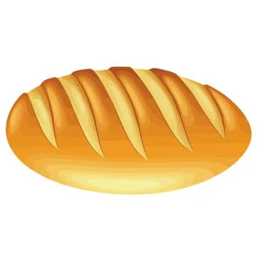 White bread loaf fresh wheat food bakery illustration 库存插图