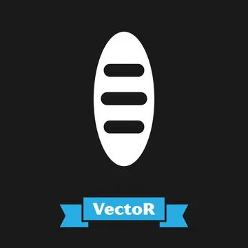 White Bread loaf icon isolated on black background. Vector Stock Illustration