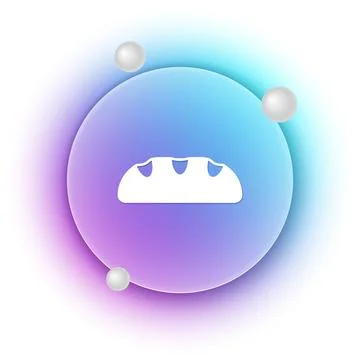 White Bread loaf icon isolated on white background. Blue and purple gradien.. Stockillustratie