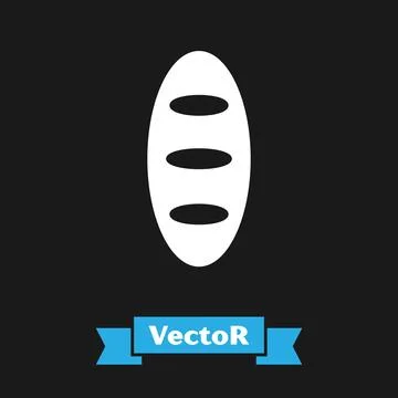 White Bread loaf icon isolated on black background.  Vector 스톡 일러스트