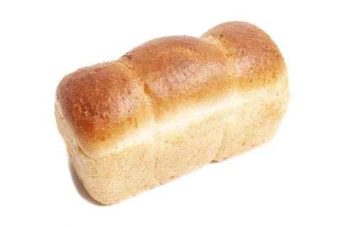White bread loaf isolated on white background 库存照片