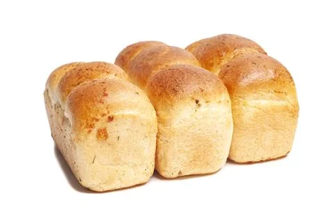White bread loaf isolated on white background 库存照片