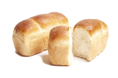 White bread loaf isolated on white background Stock Photos