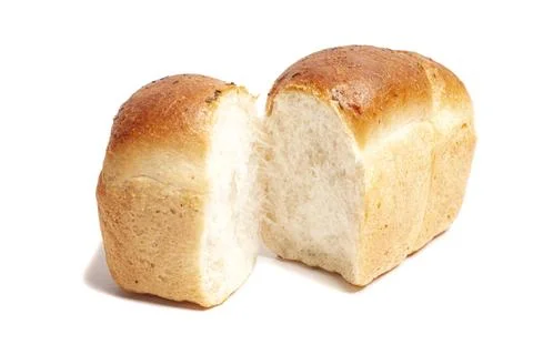 White bread loaf isolated on white background Stock Photos