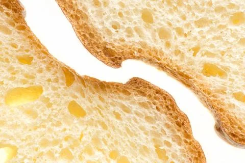 White bread slice (with crusts) Stock Photos