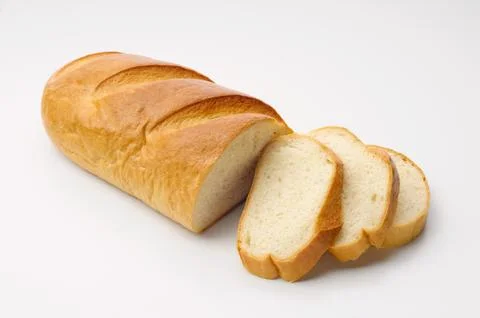 White bread with slices Stockfoto's