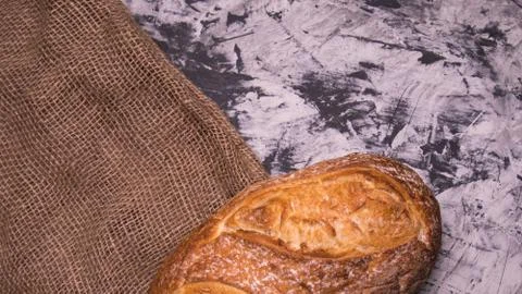White bread on the table close-up,with space for text Stock Photos