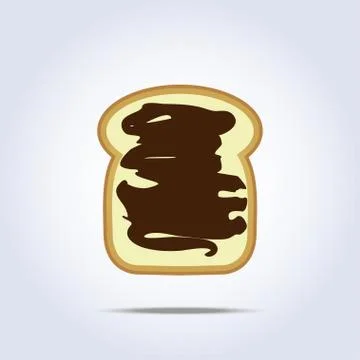 White bread toast icon with chocolate Stock Illustration