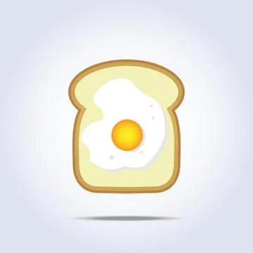 White bread toast icon with egg Stock Illustration