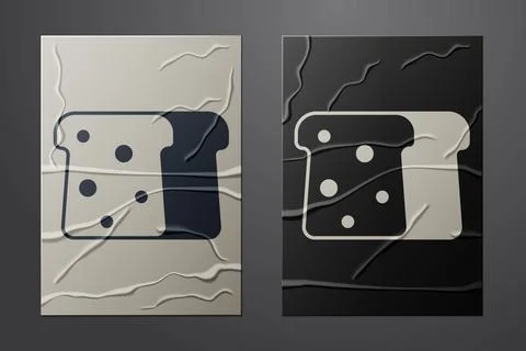 White Bread toast for sandwich piece of roasted crouton icon isolated on Illustrazione stock