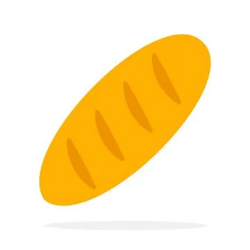 White bread vector flat material design isolated object on white background. Stock Illustration