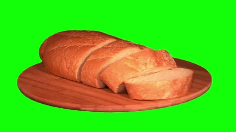 White bread on wooden board Video stock 46469650
