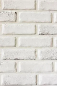 White brick lined wall texture vertical background Stock Photos