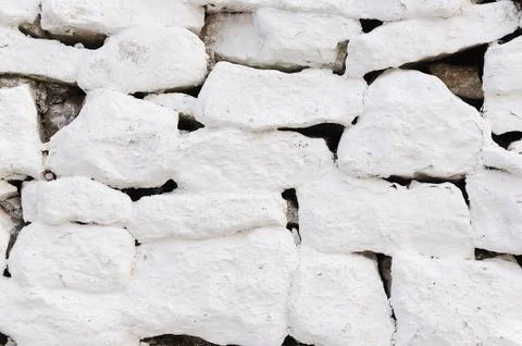 White brick pattern - alberobello Stock Photos