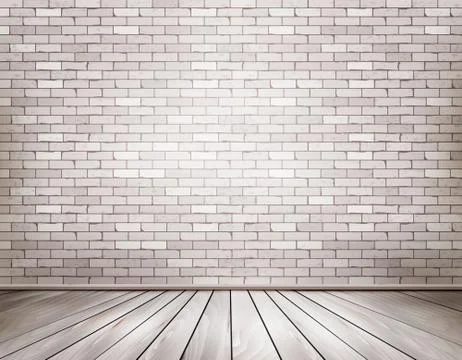 White brick room. vector. Stock Illustration