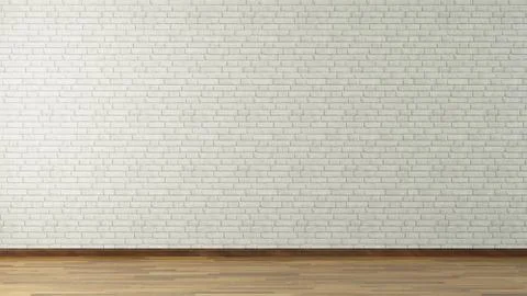 White brick wall 3d rendering Stock Illustration