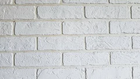 White brick wall, abstract background texture. Stock Photos