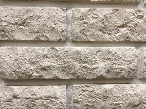 White brick wall background. Brick photo wallpaper. Stock Photos