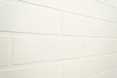 White brick wall background. Close up modern Indor interior texture. Surface Stock Photos