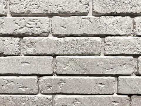 White brick wall background. Close-up Foto stock