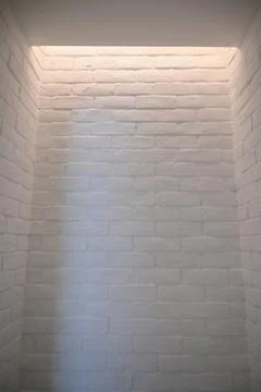White brick wall background, interior design Stock Photos