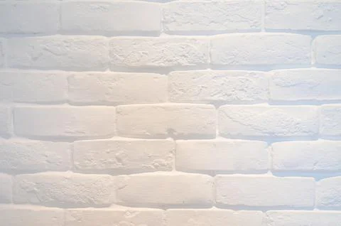 White brick wall background, interior design Stock Photos