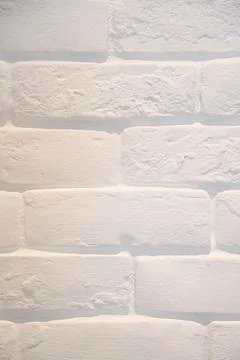 White brick wall background, interior design Stock Photos
