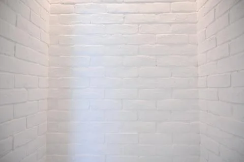 White brick wall background, interior design Stock Photos