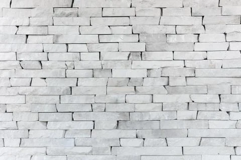 White brick wall for background or texture Stock Photos