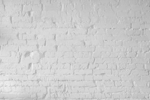 White brick wall for background or texture Stock Photos