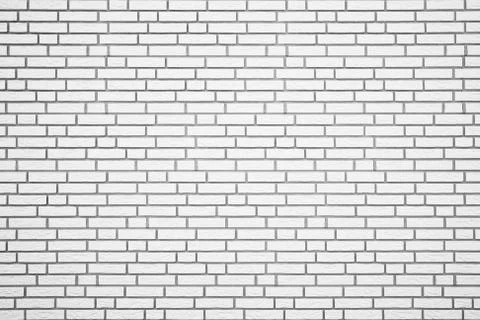 White brick wall background texture Stock Photos