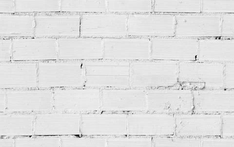 White brick wall background texture, seamless photo 写真素材