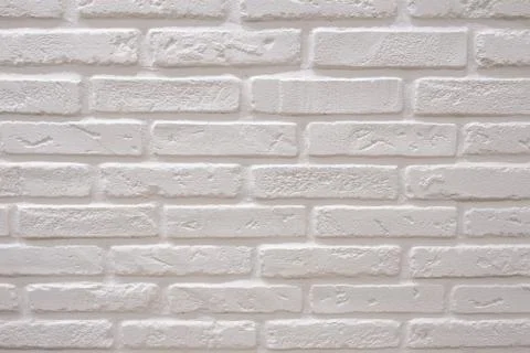 White brick wall background, texture Stock Photos