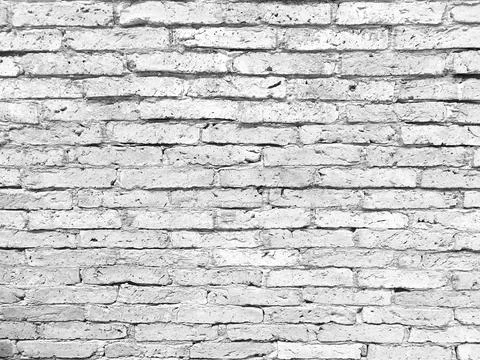 White brick wall background texture Stock Photos