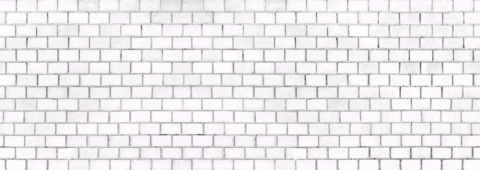 White brick wall background texture of stone blocks light, panorama Foto stock