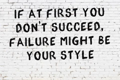  White brick wall with black painted inscription of sensible wise quote on it Stock Illustration