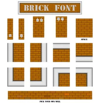 White on brick wall border and corner Stock Illustration