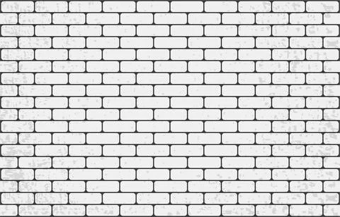 White brick wall. Clean brickwork. Brick background Stock Illustration
