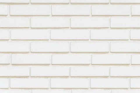 White brick wall detailed pattern textured background Stock Photos