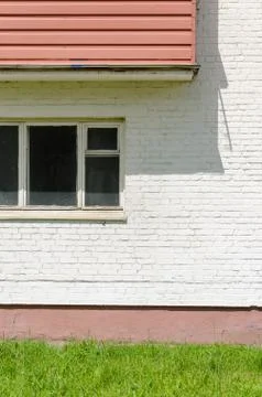 A white brick wall facade Stock Photos