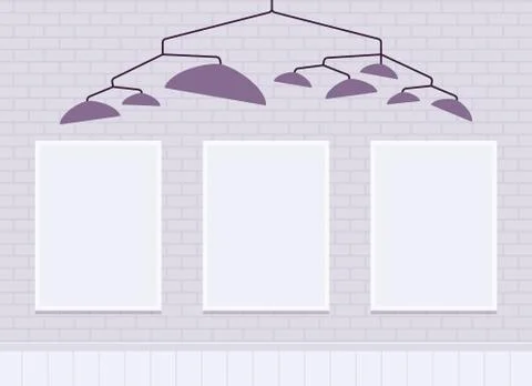 White brick wall with frames for copy space Stock Illustration