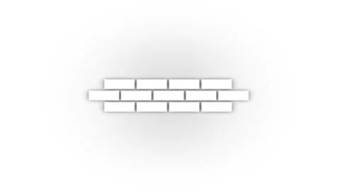 White brick wall icon with shadow isolated on white background. Stock Footage 174099215