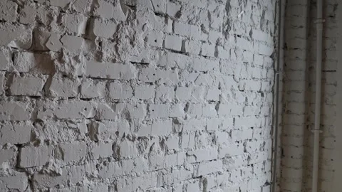 White brick wall in a modern interior. Video stock 313656515