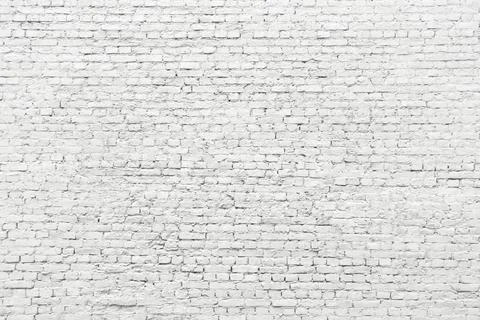 White brick wall, old surface texture of stone blocks Stock Photos