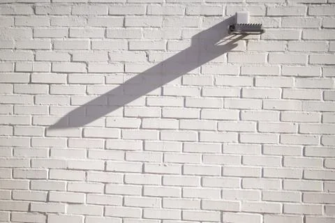 White brick wall pattern gray color of modern style design decorative uneven. Stock Photos