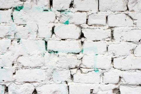 White brick wall pattern 스톡 사진